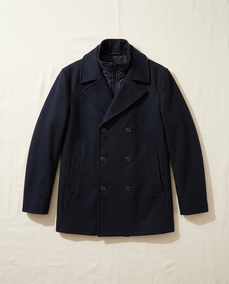 Nautica Men's Wool Blend Peacoat in navy